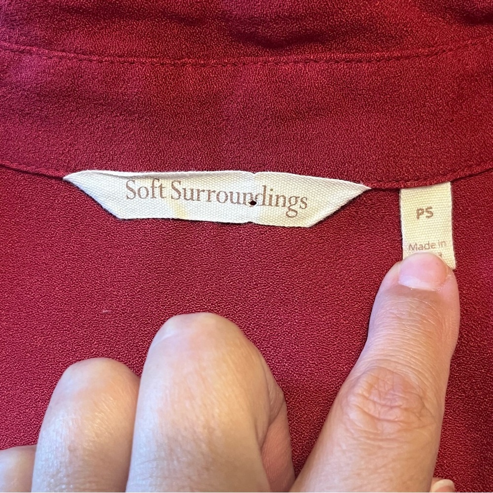 Soft Surroundings Button Down Ruffle Cuff Blouse - image 7